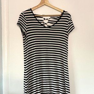 Casual Striped Short Sleeve Dress